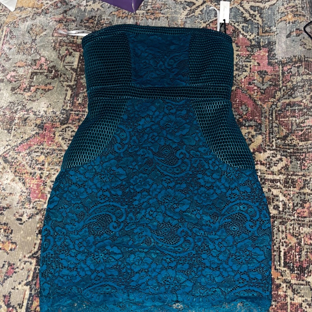 Teal Lovers & Friends lace dress.